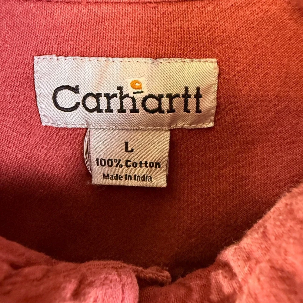 2 Carhartt‎ Mens L Button Down Shirts Work Heavy Canvas S09 MDT & S200 DRC Y2K